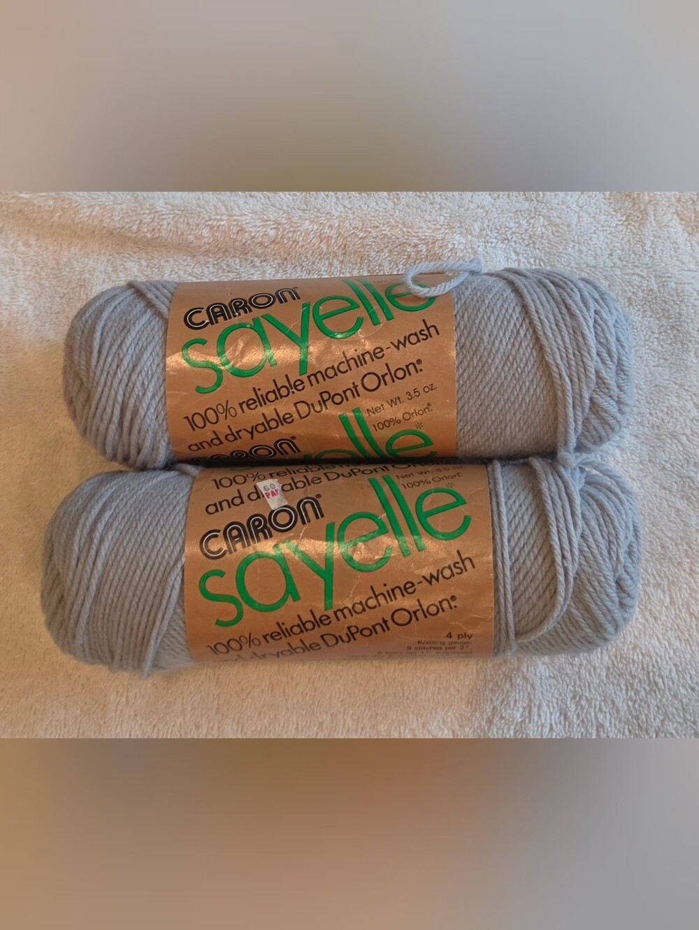 VINTAGE SAYELLE YARN 2 SKEINS STEEL GRAY
